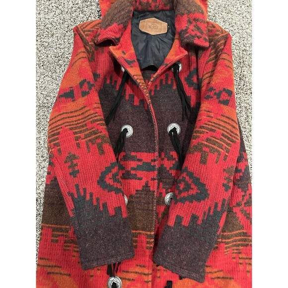 Vintage Woolrich Womens Small  Wool Long Coat Duster Blanket Southwestern Aztec - Picture 4 of 9